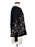 Chico's 100% Cotton Floral Black Pullover Sweater Size S - photo 4
