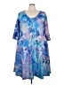 Roaman's Print Blue Casual Dress Size 22 (1X) - photo 1