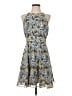 Maison Jules 100% Polyester Floral Blue Casual Dress Size 2 - photo 1
