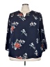 Fun2Fun 100% Polyester Floral Blue 3/4 Sleeve Blouse Size 3X - photo 1