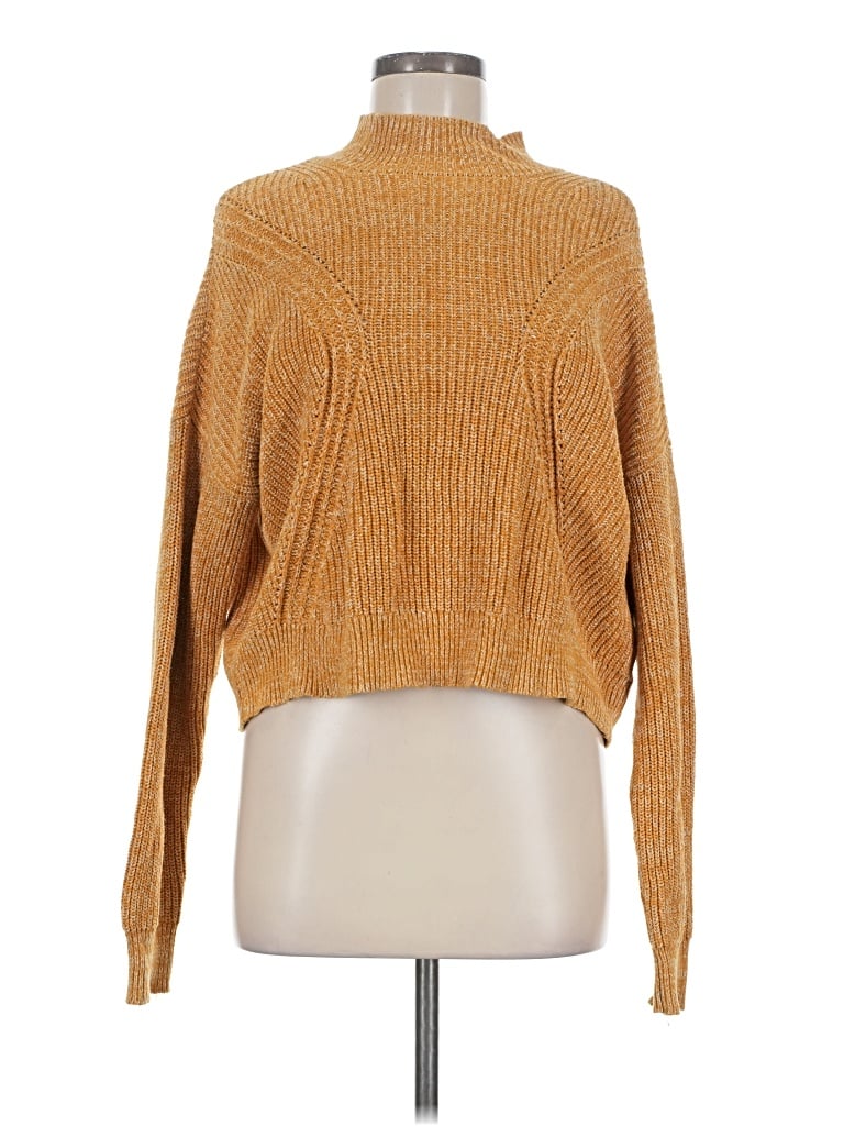 Pre-owned Kendall & Kylie Turtleneck Sweater In Gold