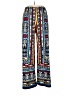 Melissa Paige Print Blue Casual Pants Size L - photo 1