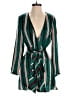 Zara TRF 100% Polyester Green Teal Cocktail Dress Size M - photo 1