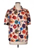 Emery Rose Floral Tan Short Sleeve Blouse Size 1XL - photo 1