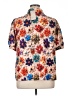 Emery Rose Floral Tan Short Sleeve Blouse Size 1XL - photo 2