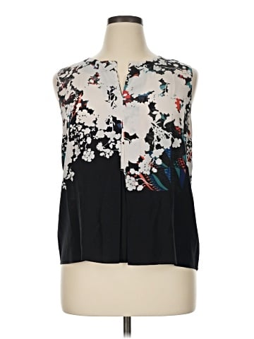 Ecru Sleeveless Silk Top (view 1)