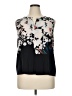 Ecru 100% Silk Black Sleeveless Silk Top Size XL - photo 1