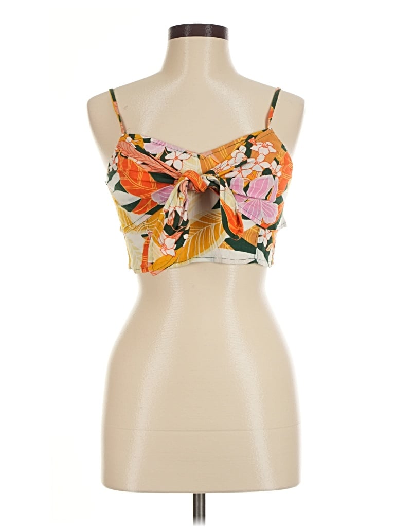Pre-owned Aerie Sleeveless Top Orange Sweetheart Neckline Tops
