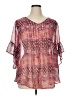 Style&Co Pink Short Sleeve Blouse Size XL - photo 1
