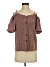 MOUSSY Brown Short Sleeve Blouse Size Sm (1) - photo 1