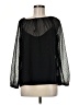 Point Sur 100% Polyester Black Long Sleeve Blouse Size M - photo 1