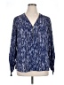 Express 100% Polyester Blue Long Sleeve Blouse Size XL - photo 1
