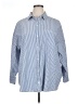 Old Navy 100% Cotton Stripes Blue Long Sleeve Button-Down Shirt Size XL - photo 1