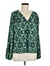 Ann Taylor LOFT 100% Polyester Green Long Sleeve Blouse Size M - photo 1