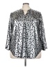 Cato Metallic Silver 3/4 Sleeve Blouse Size 28W - photo 1