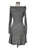 Alya Solid Gray Casual Dress Size M - photo 2