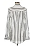 Olivia Grey 100% Rayon Stripes Silver Long Sleeve Blouse Size M - photo 2