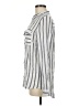 Olivia Grey 100% Rayon Stripes Silver Long Sleeve Blouse Size M - photo 5