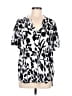 Well Worn 100% Viscose Silver Short Sleeve Blouse Size M - photo 1