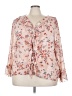 Just Fab 100% Polyester Pink 3/4 Sleeve Blouse Size 3X - photo 1