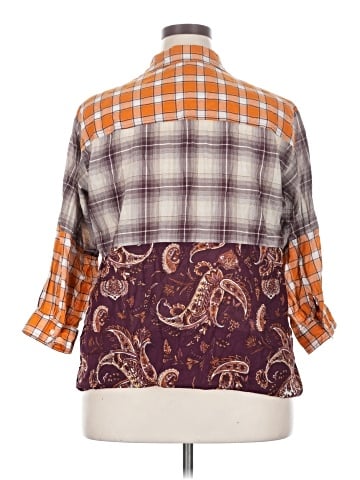 Cato 3/4 Sleeve Button-Down Shirt (view 2)