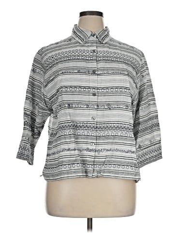 Chico's 3/4 Sleeve Button-Down Shirt (view 1)