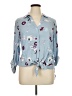Candie's 100% Rayon Blue Long Sleeve Blouse Size XL - photo 1