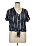 Universal Thread 100% Rayon Blue Short Sleeve Blouse Size XL - photo 1
