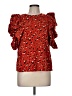 Pants Store 100% Polyester Red Short Sleeve Blouse Size M - photo 1