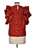 Pants Store 100% Polyester Red Short Sleeve Blouse Size M - photo 2