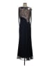 Betsy & Adam 100% Polyester Blue Black Cocktail Dress Size 4 (petite) - photo 1