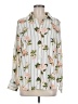 Rose + Olive 100% Polyester Floral Silver Long Sleeve Blouse Size M - photo 1