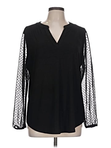 Black Label by Evan Picone Long Sleeve Blouse (view 1)