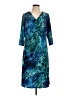 Christopher & Banks Print Teal Casual Dress Size 12 - photo 1