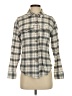Japna 100% Cotton Plaid Gray Long Sleeve Button-Down Shirt Size S - photo 1