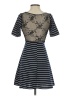 Ya 100% Polyester Stripes Black Casual Dress Size S - photo 2