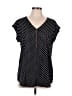 Express Polka Dots Black Short Sleeve Blouse Size L - photo 1