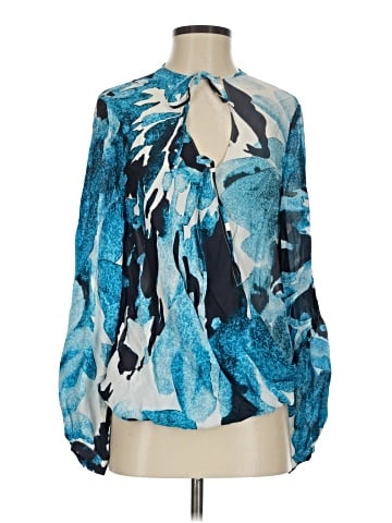 Nicole Miller Artelier Long Sleeve Silk Top (view 1)