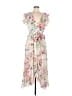 Alexa B 100% Polyester Floral Ivory Cocktail Dress Size 6 - photo 1