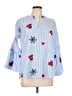 Collective Concepts 100% Polyester Stars Blue 3/4 Sleeve Blouse Size L - photo 1