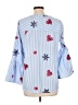 Collective Concepts 100% Polyester Stars Blue 3/4 Sleeve Blouse Size L - photo 2