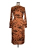 Warehouse 100% Polyester Animal Print Brown Casual Dress Size 14 - photo 1