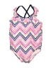 OshKosh B'gosh Chevron-herringbone Pink One Piece Swimsuit Size 4 - 5 - photo 1