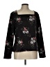 Violets & Roses Black Long Sleeve Top Size L - photo 1