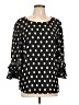 Max Studio 100% Polyester Polka Dots Black 3/4 Sleeve Blouse Size L - photo 1