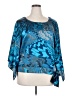 Feathers Blue Poncho Size 2X - photo 1