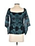 Venus Teal 3/4 Sleeve Blouse Size S - photo 2