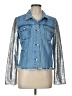 On Twelfth 100% Cotton Metallic Silver Denim Jacket Size L - photo 1