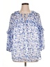 Skies Are Blue 100% Polyester Blue 3/4 Sleeve Blouse Size 1X - photo 1