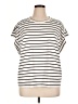 Bobeau Stripes Ivory Short Sleeve Top Size 1X - photo 1